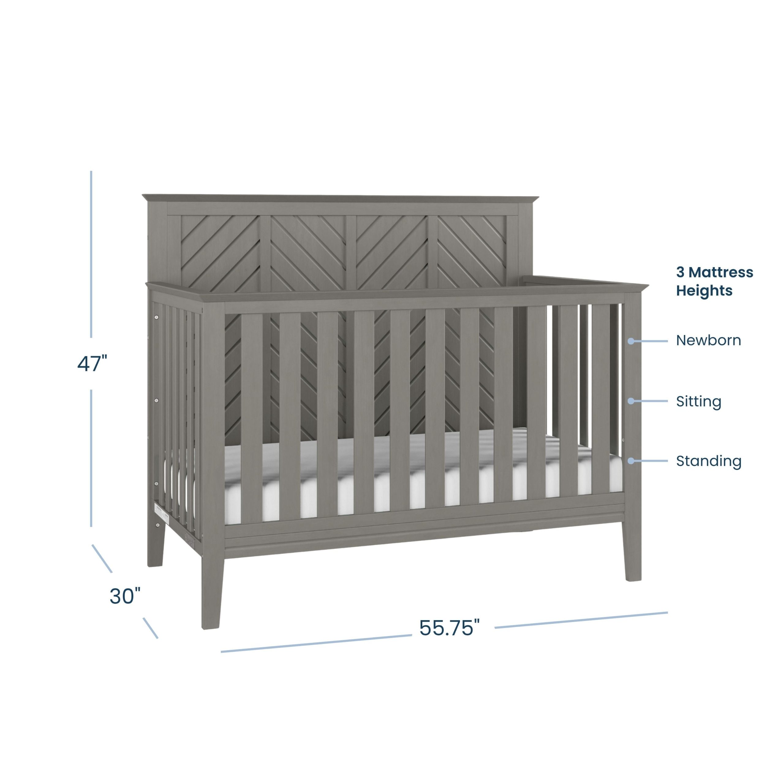 Atwood 4-in-1 Convertible Crib. Lunar Gray - Image 4