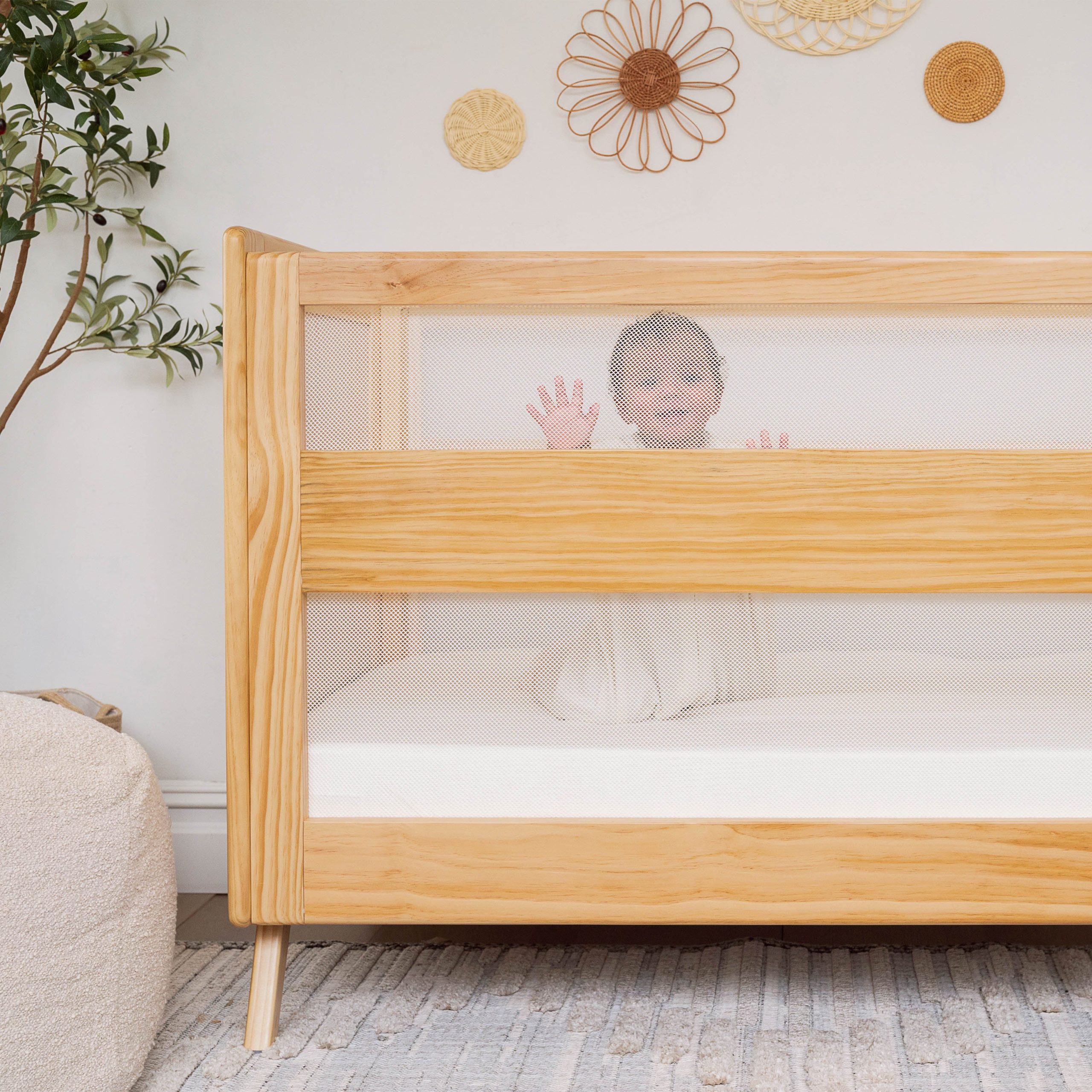 3-in-1 Convertible Full Size Breathable Mesh Crib - Image 7