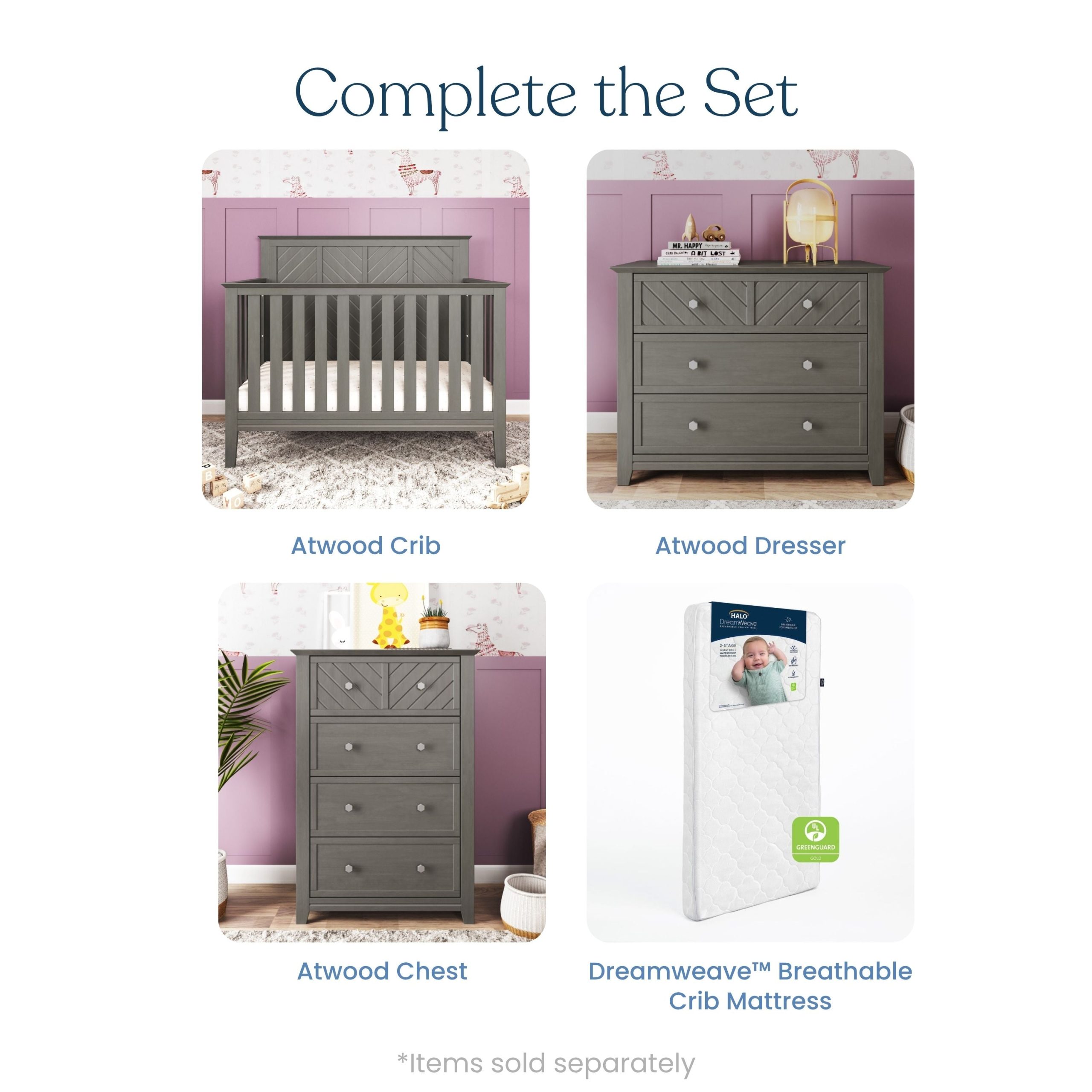 Atwood 4-in-1 Convertible Crib. Lunar Gray - Image 6