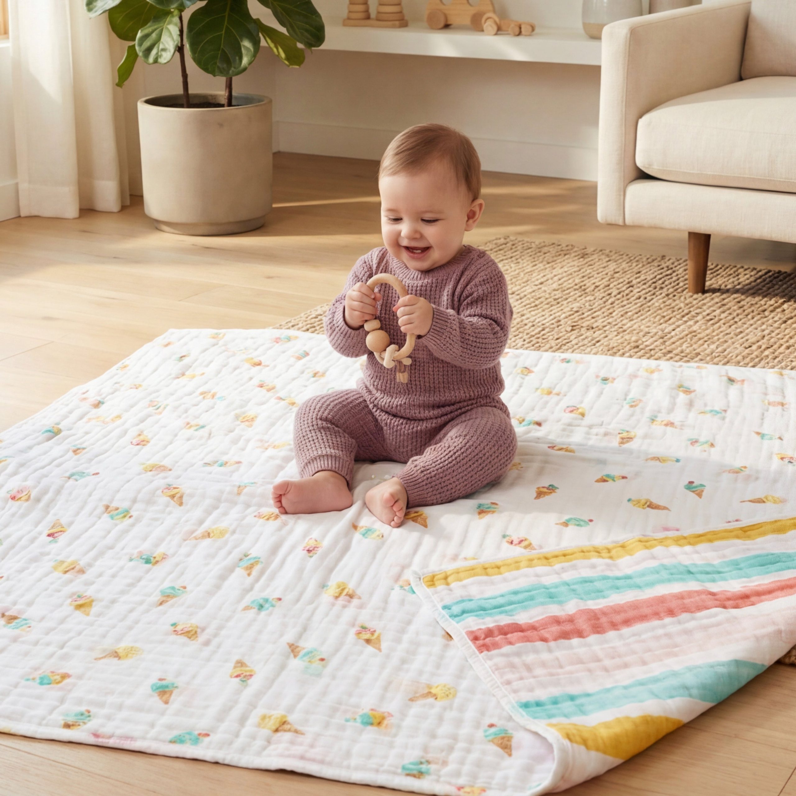 essentials cotton muslin dream blanket - Image 2