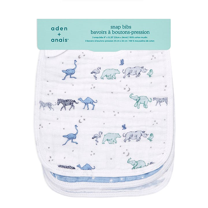 boutique 100% cotton muslin snap bibs 3 pack - Image 3