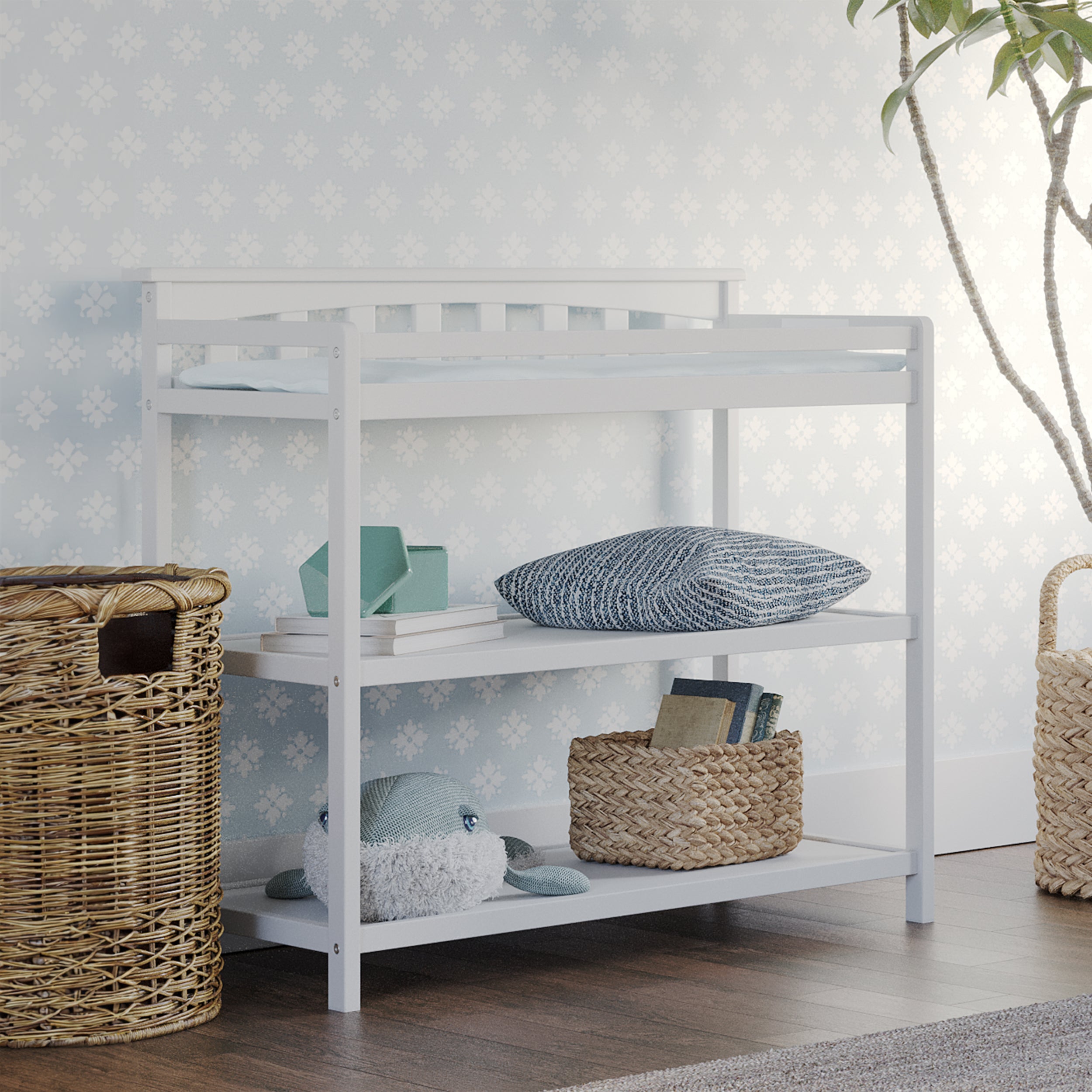 Flat Top Baby Changing Table. Matte White - Image 2