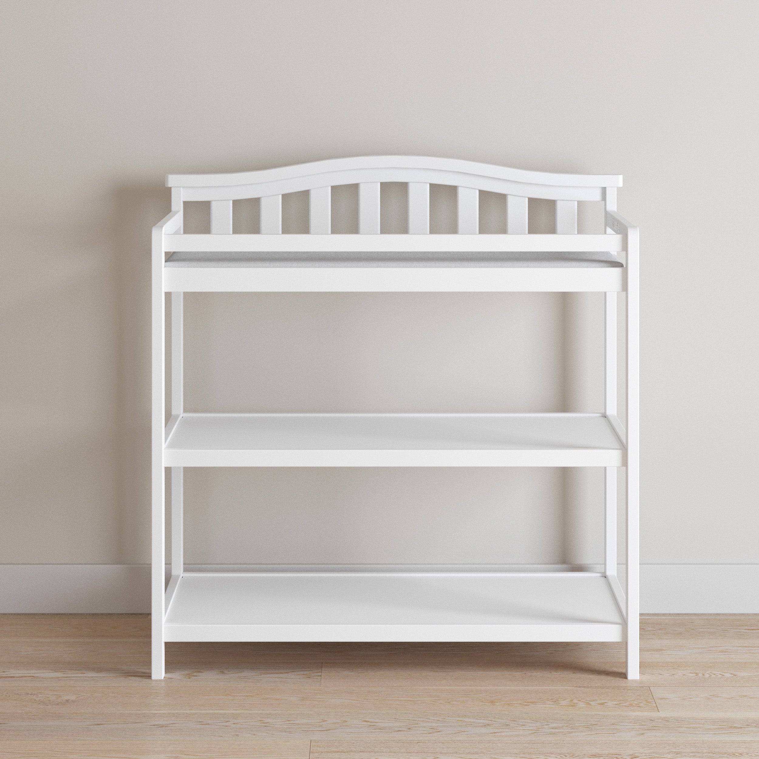 Arch Top Baby Changing Table. Matte White - Image 3