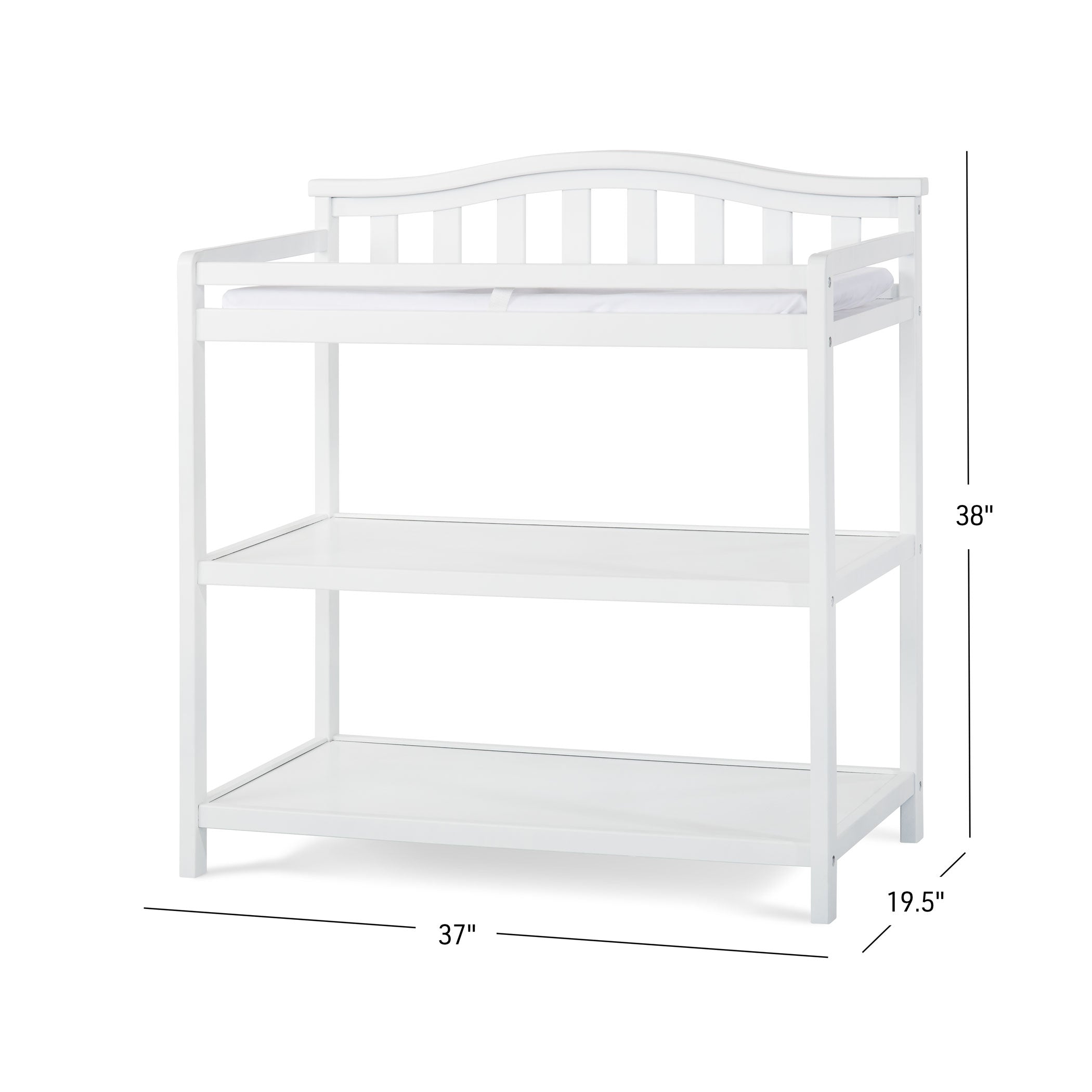 Arch Top Baby Changing Table. Matte White - Image 9
