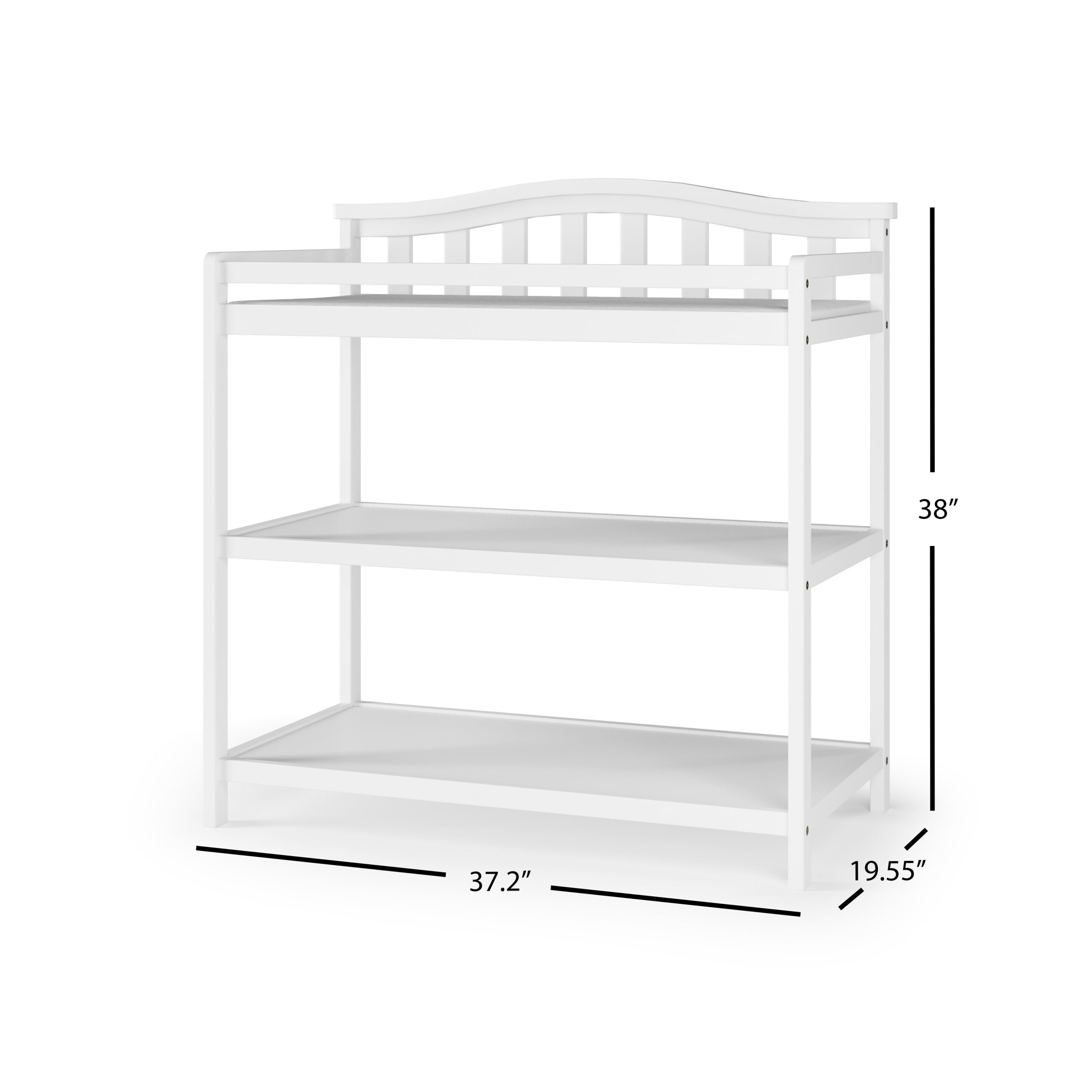 Arch Top Baby Changing Table. Matte White - Image 10