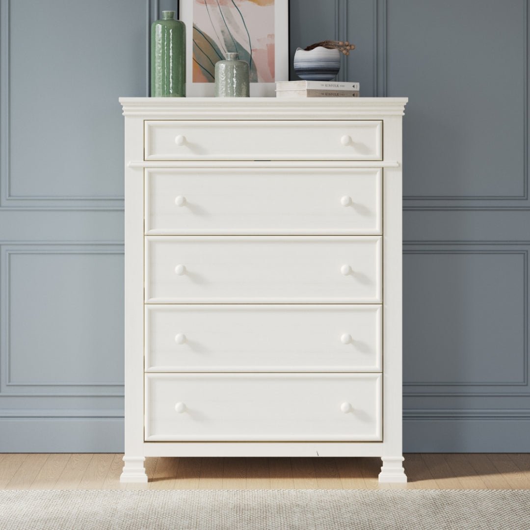 Westgate 5-Drawer Chest. Vintage Linen