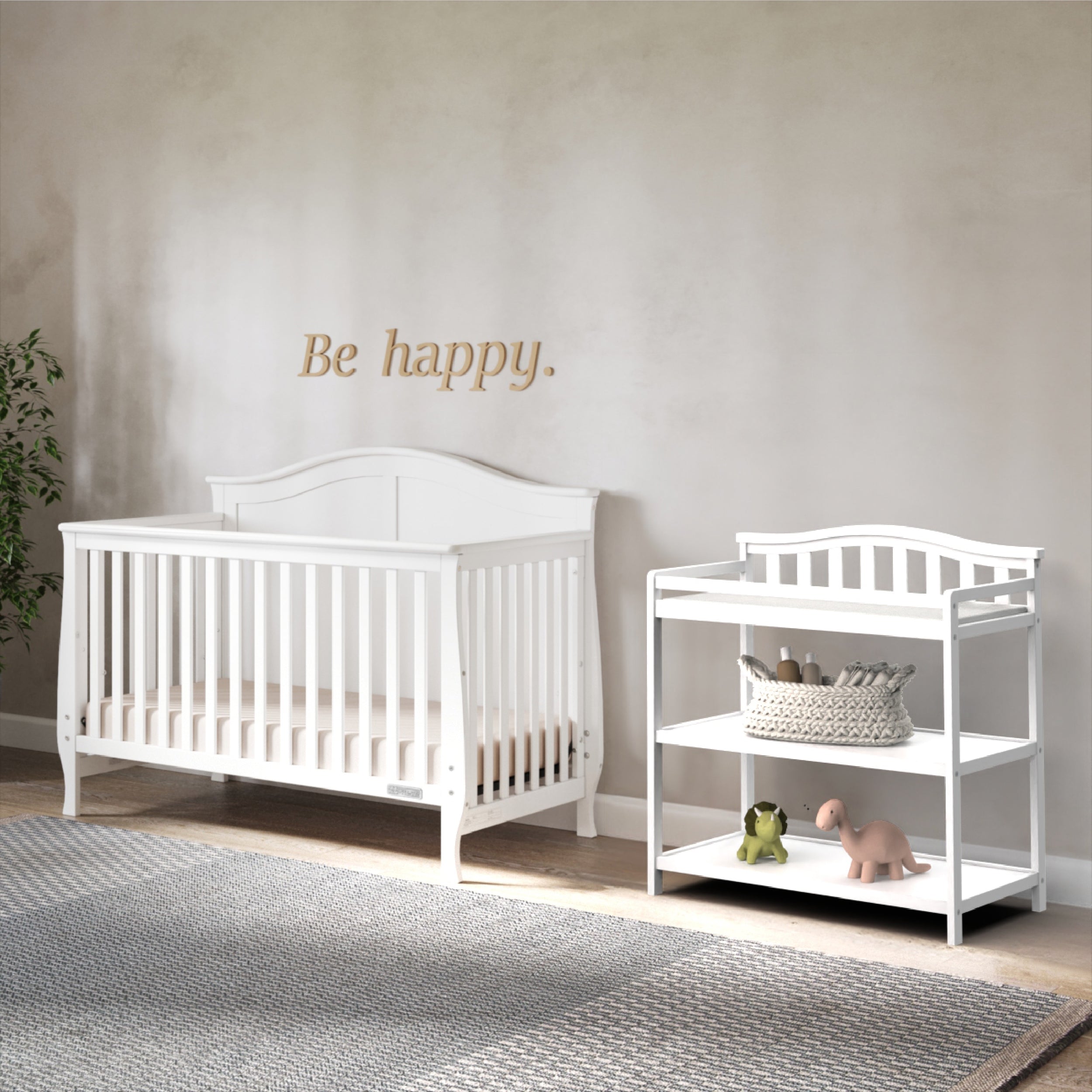 Arch Top Baby Changing Table. Matte White - Image 5