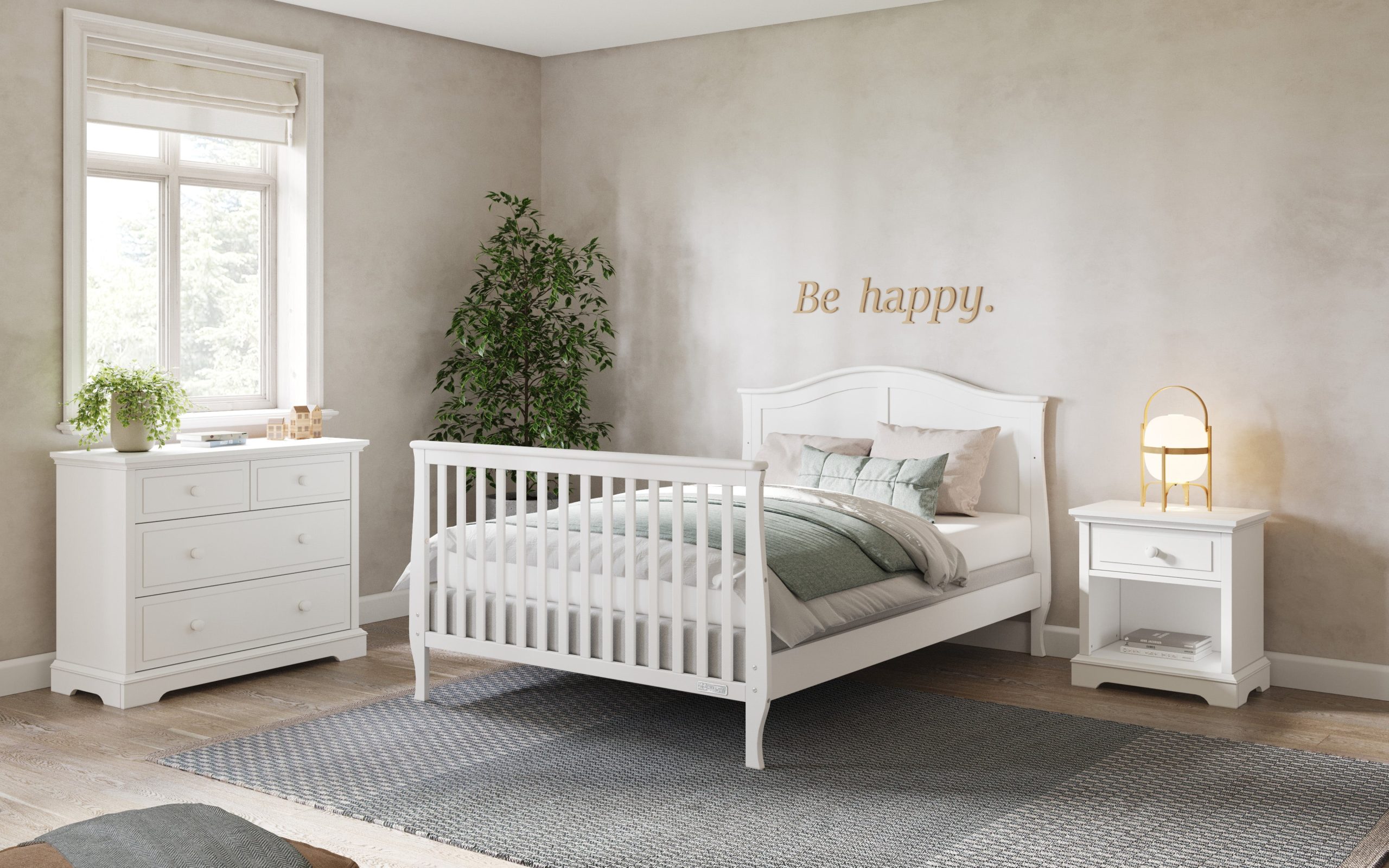 F06454 - Full-Size Bed Rails. Matte White - Image 4