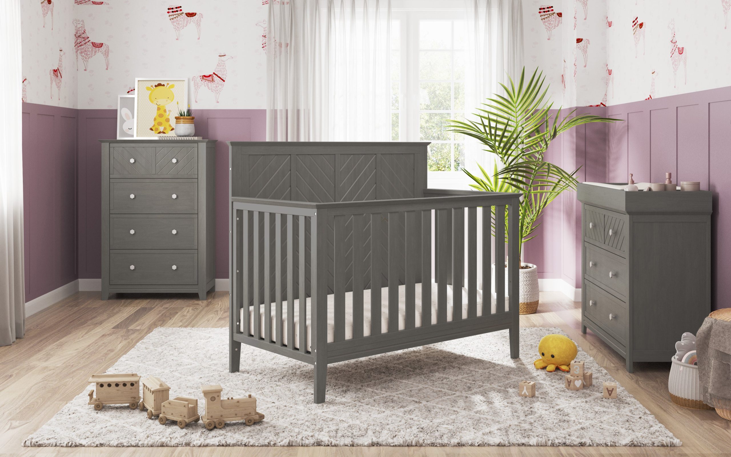 Atwood 4-in-1 Convertible Crib. Lunar Gray - Image 2