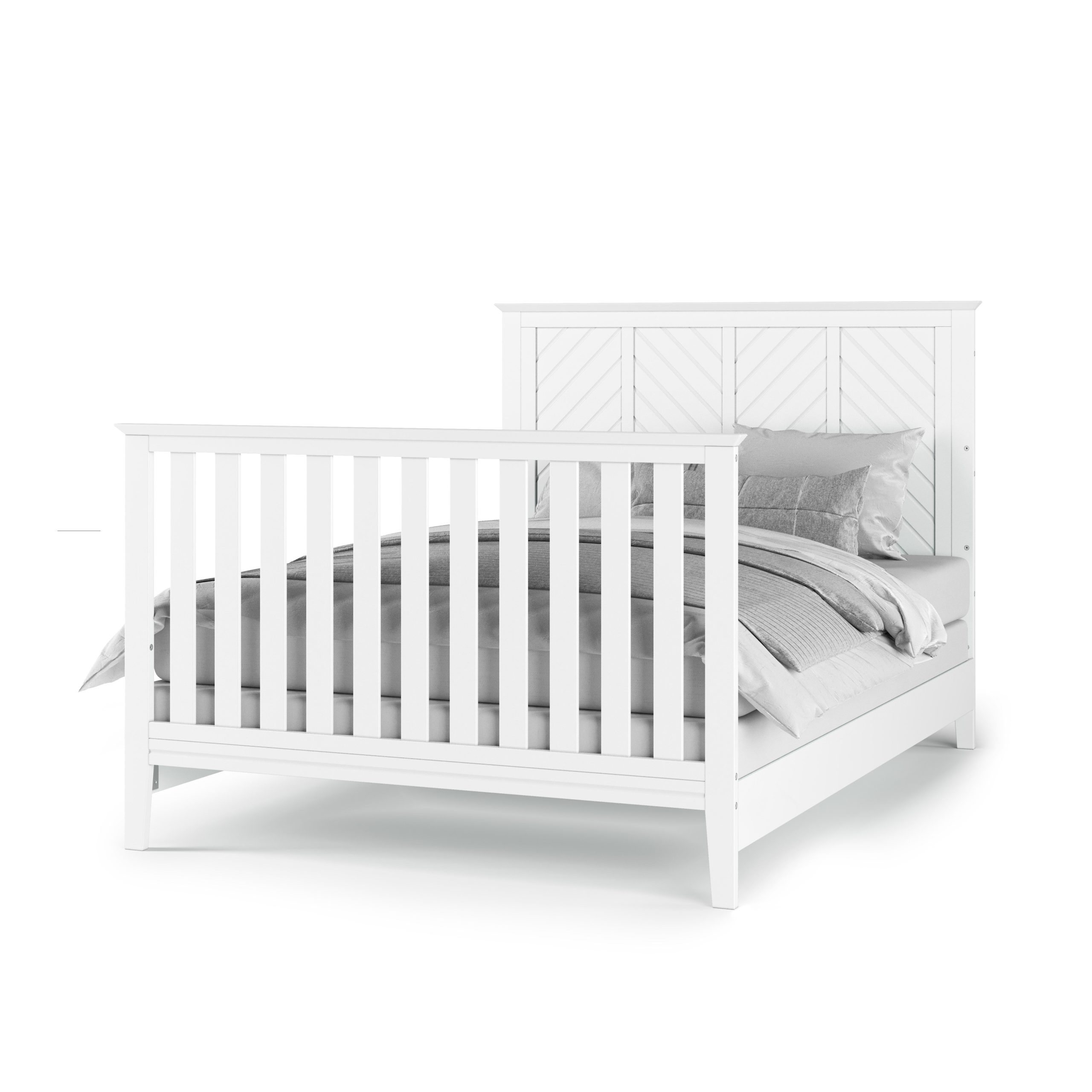 F06401 - Full-Size Bed Rails. Matte White - Image 3