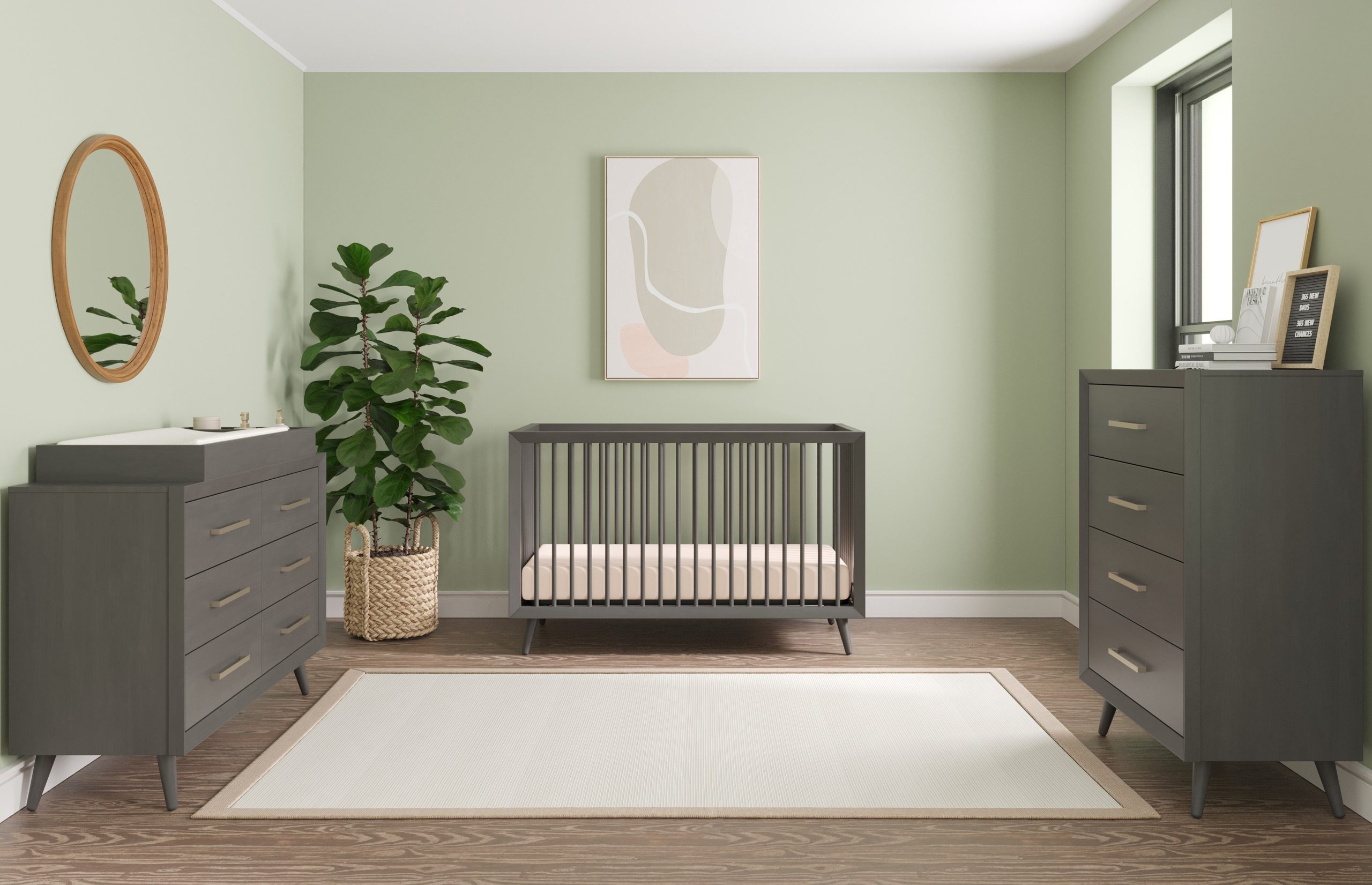 Cranbrook 4-in-1 Convertible Crib. Lunar Gray - Image 2