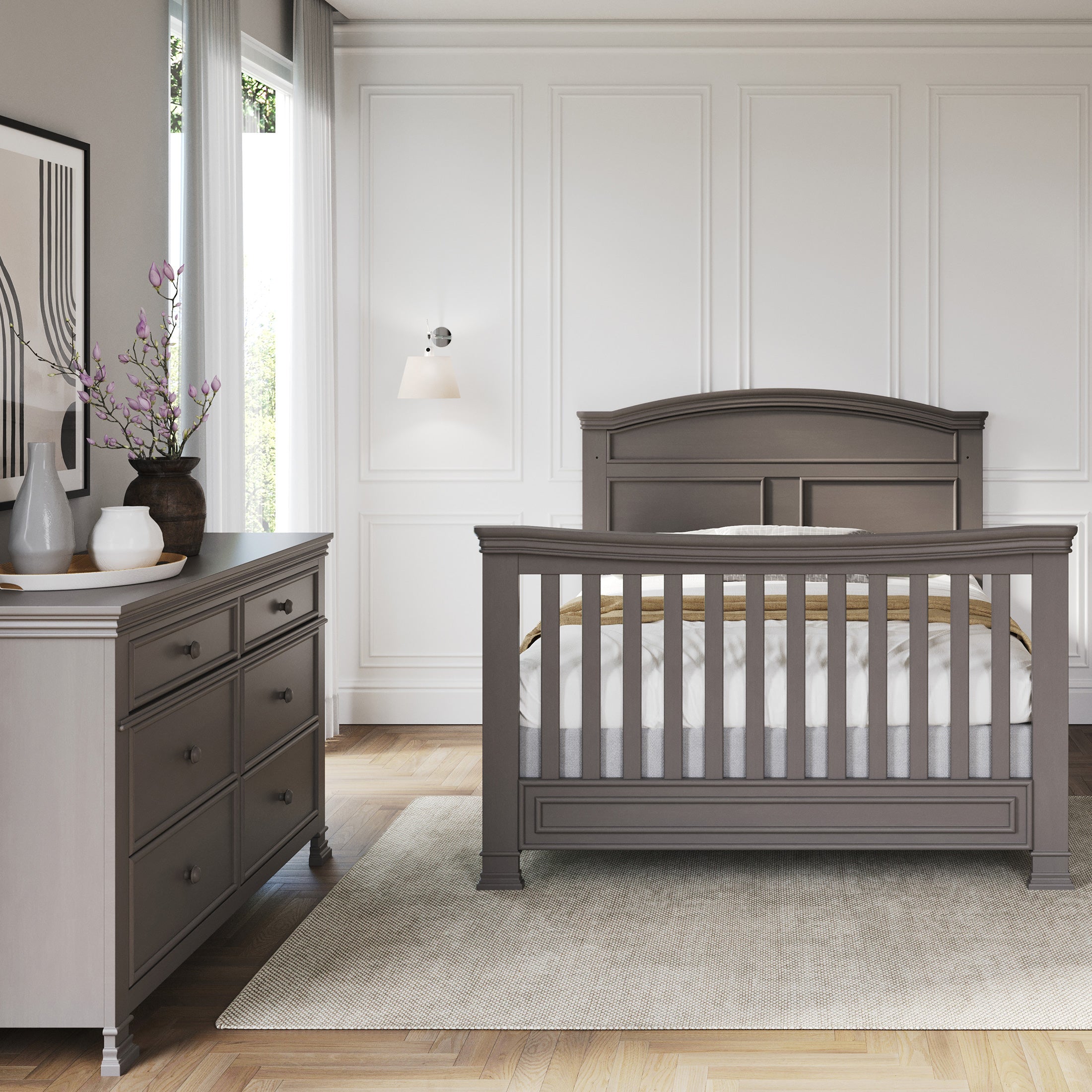 F06424 - Full-Size Bed Rails. Chelsea Gray - Image 3