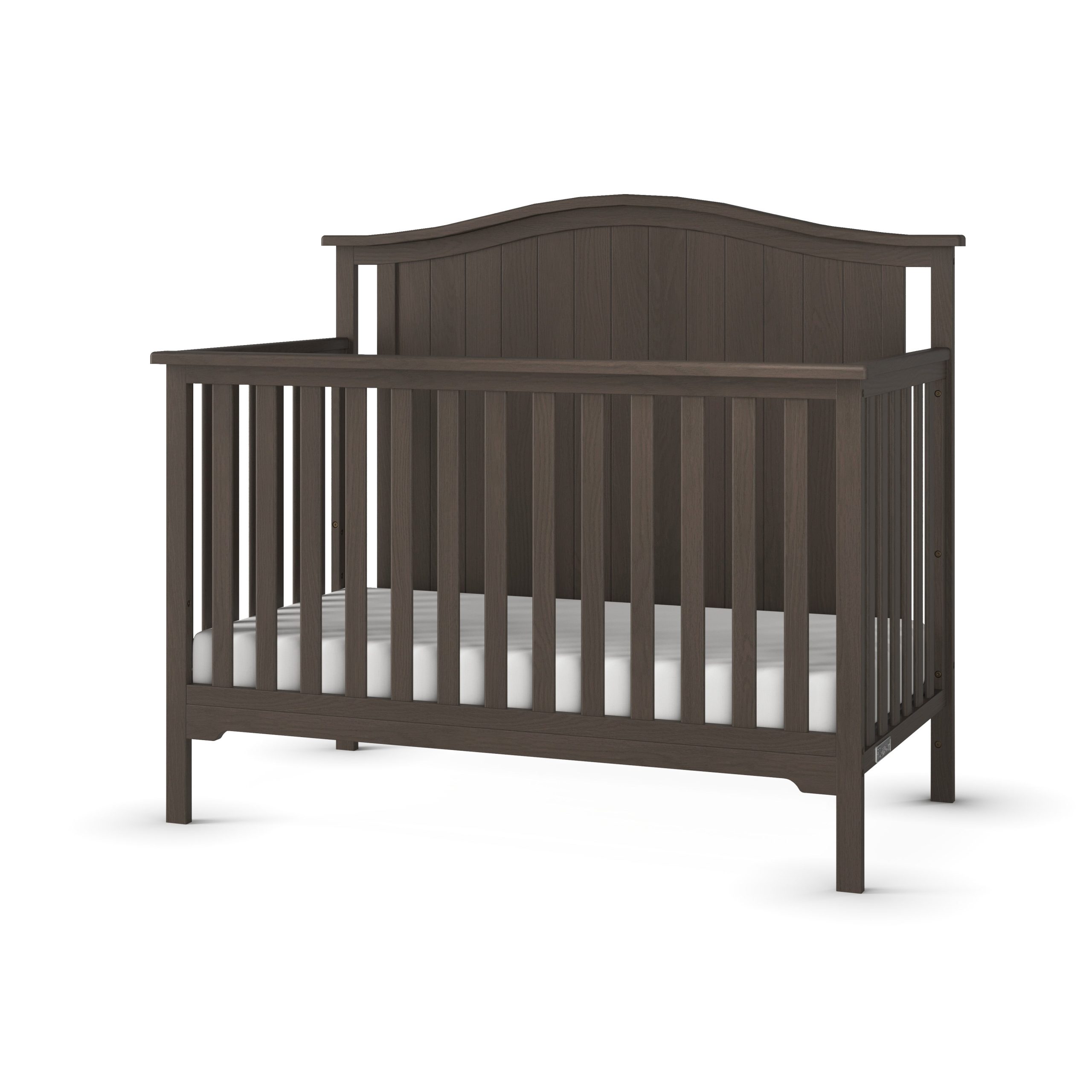 Hampton Arch Top 4-in-1 Convertible Crib. Dapper Grey