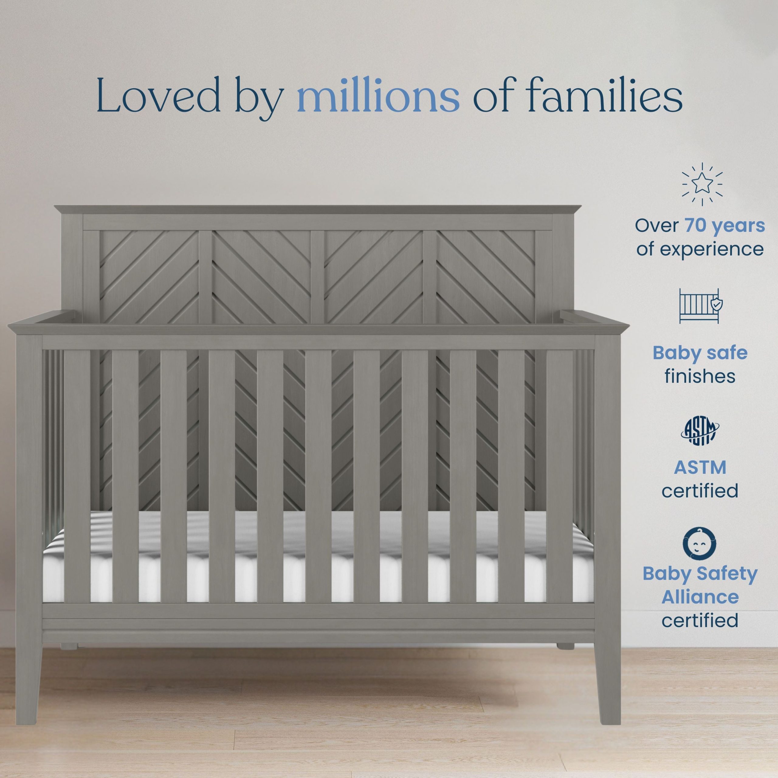 Atwood 2-Piece Crib and DreamWeave Set. Lunar Grey - Image 6