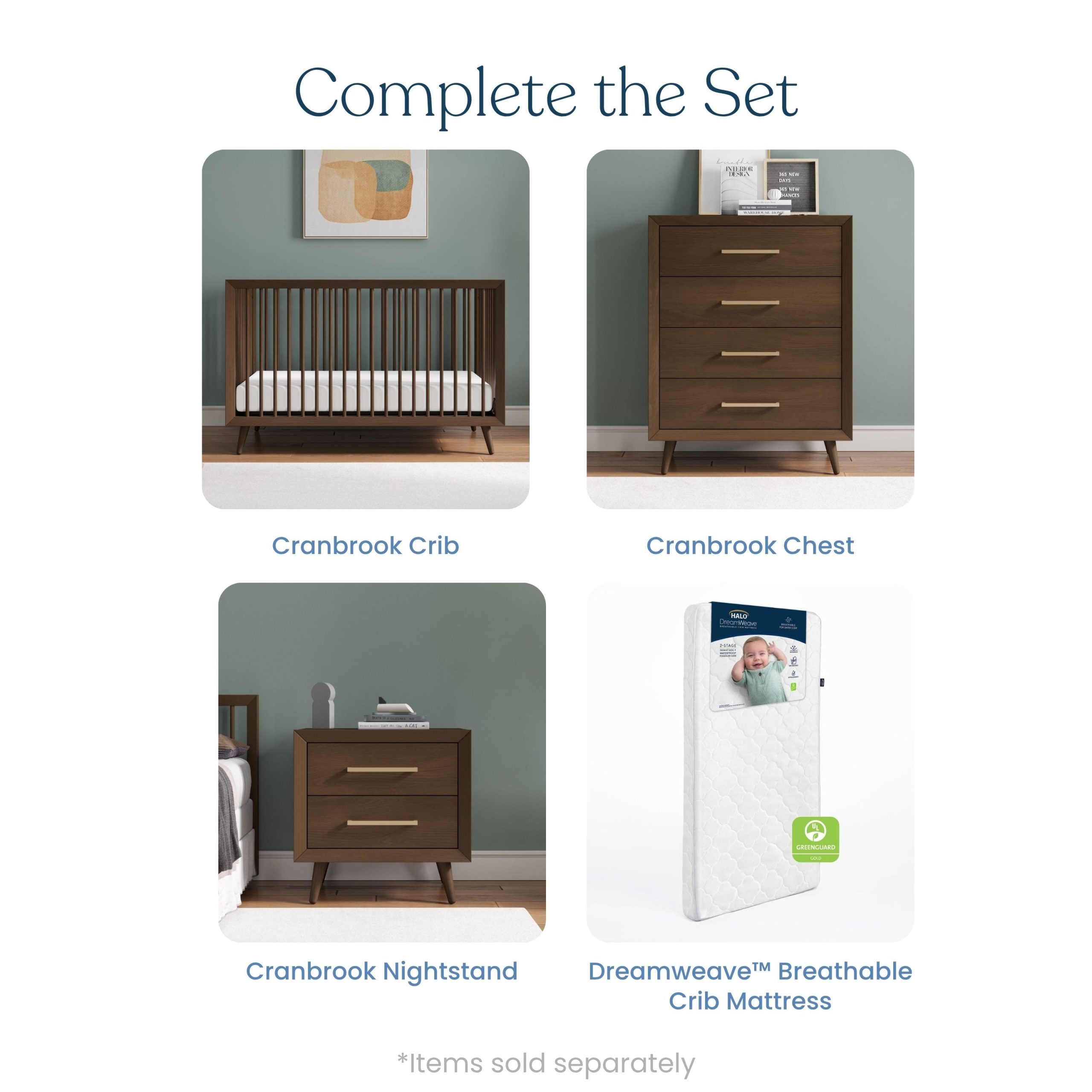 Cranbrook 2 Piece Nursery Set with Crib and Dresser - Image 8