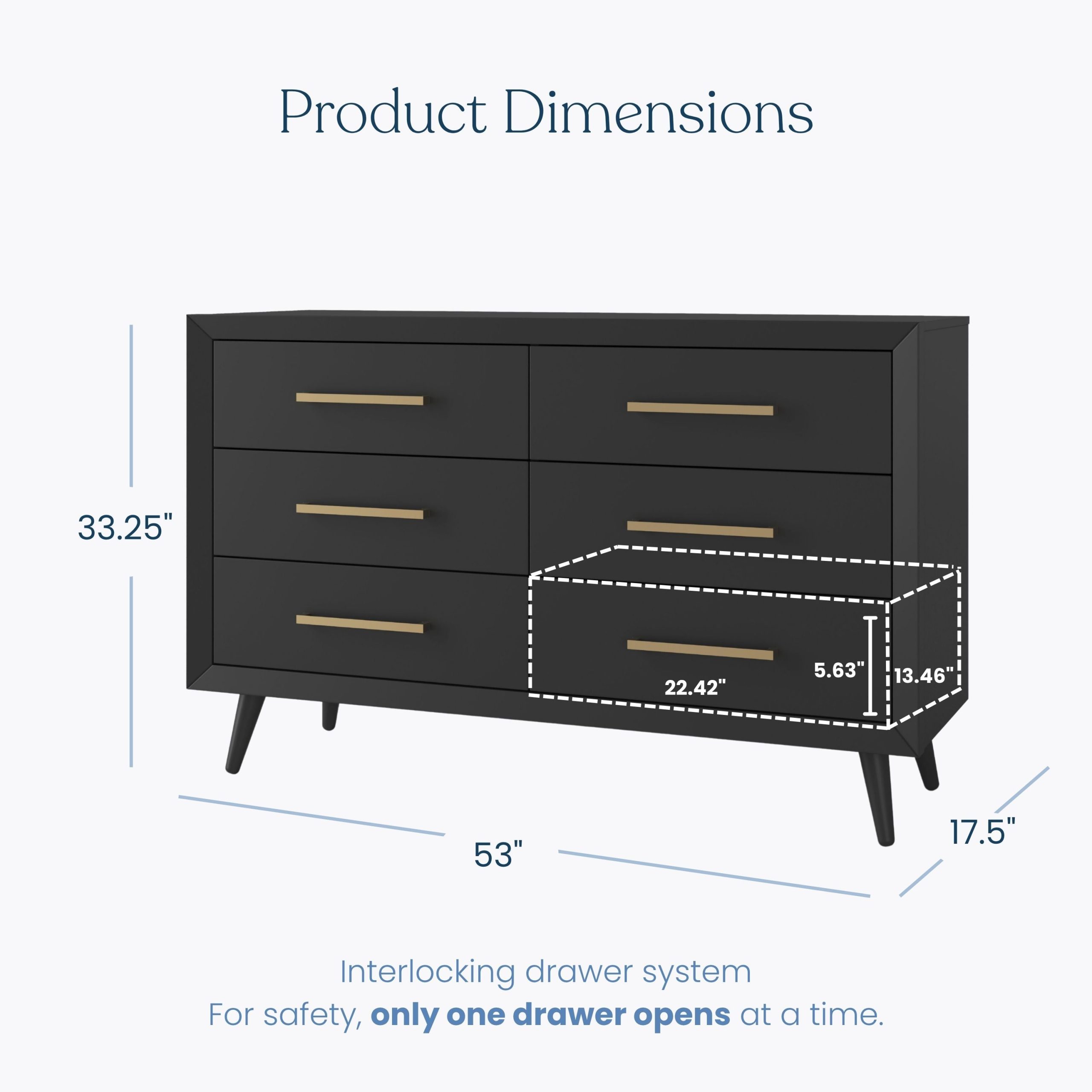 Cranbrook Double Dresser. Ebony - Image 3