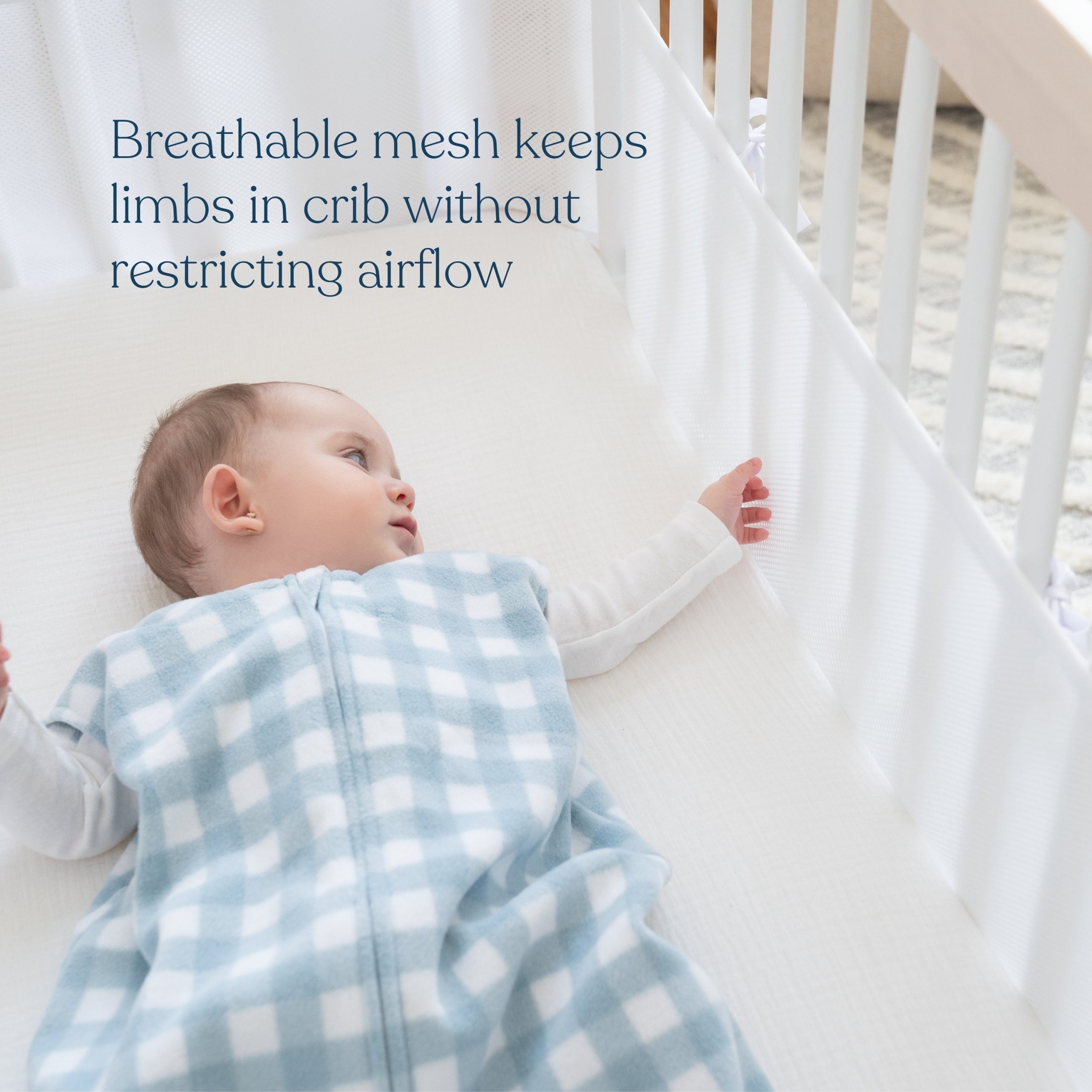 Breathable Mesh Crib Liner for Full Sized Crib - Image 2