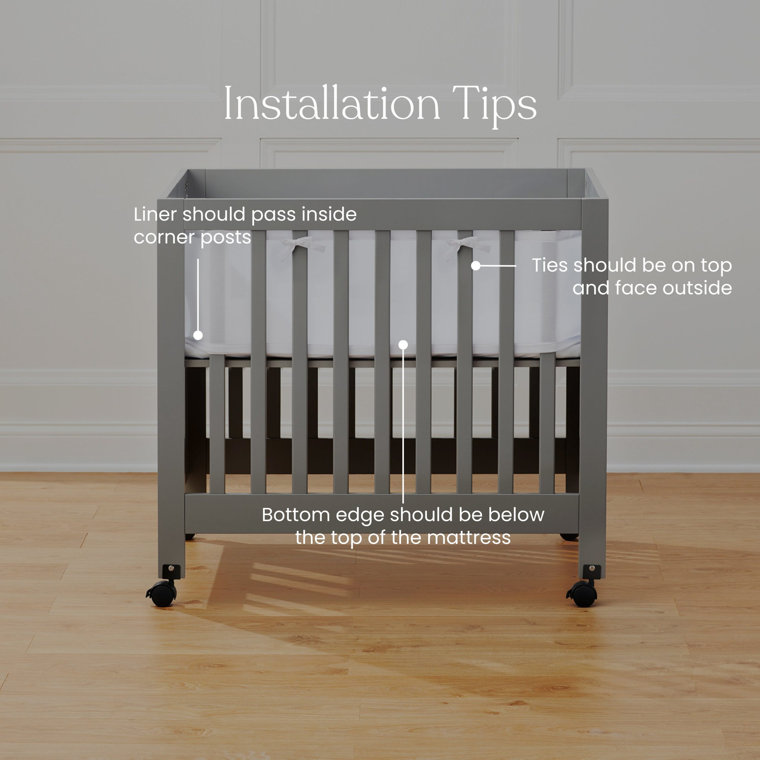 Breathable Mesh Crib Liner for Mini Crib - Image 7