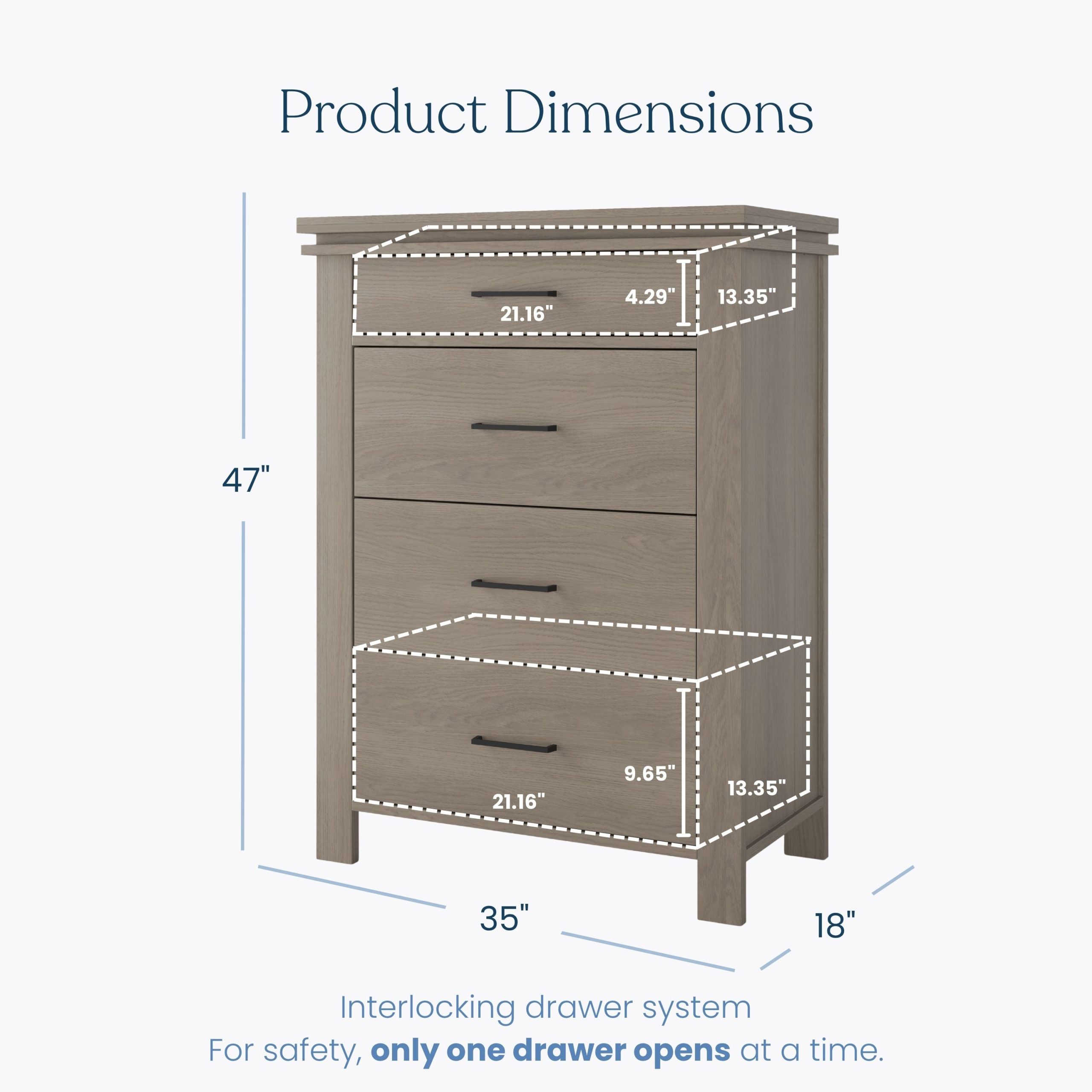 Denman 4 Drawer Chest. Crescent Gray - Image 4