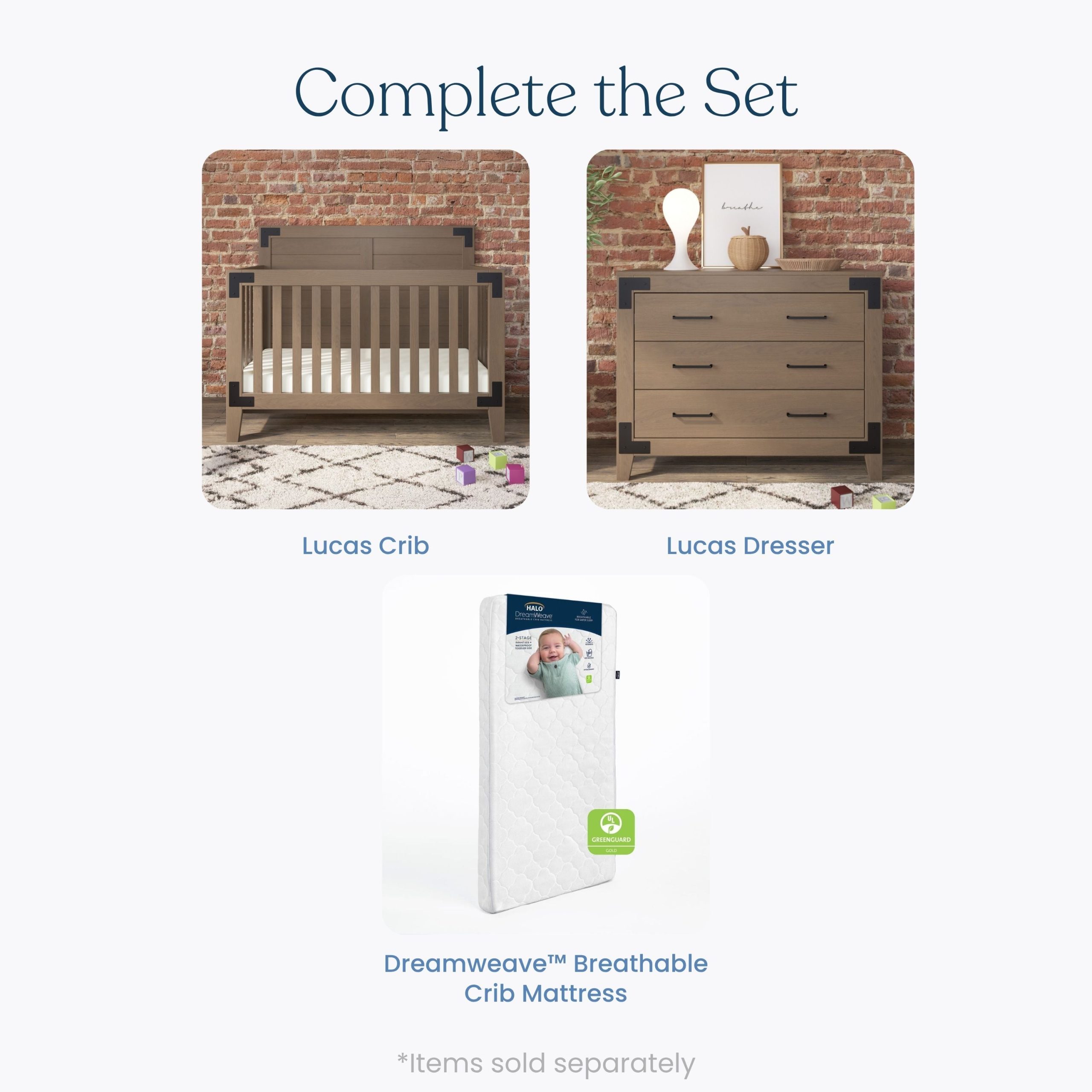 Lucas 2-Piece Nursery Set with Crib and Dresser - Image 8