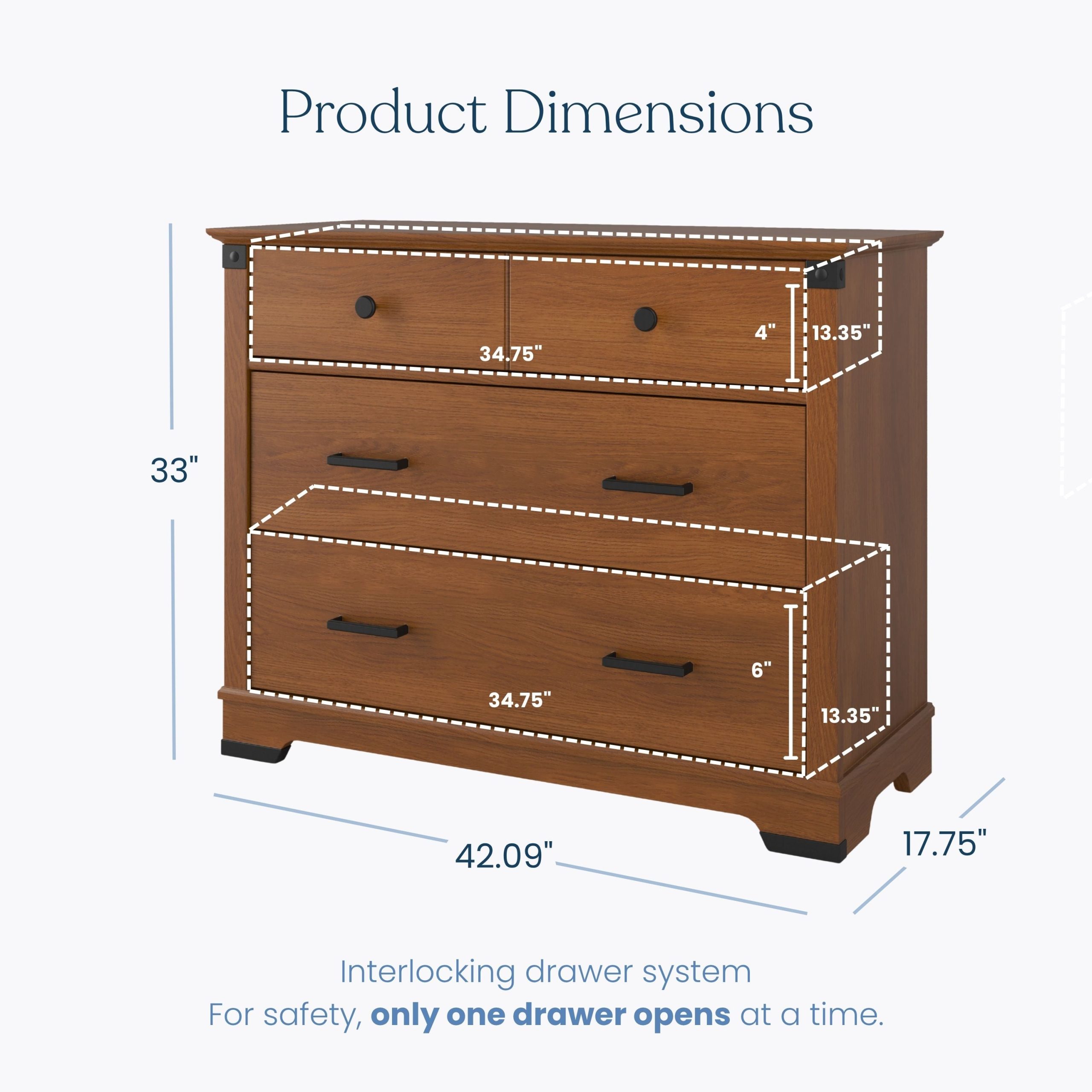 Redmond 3 Drawer Dresser. Coach Cherry - Image 3