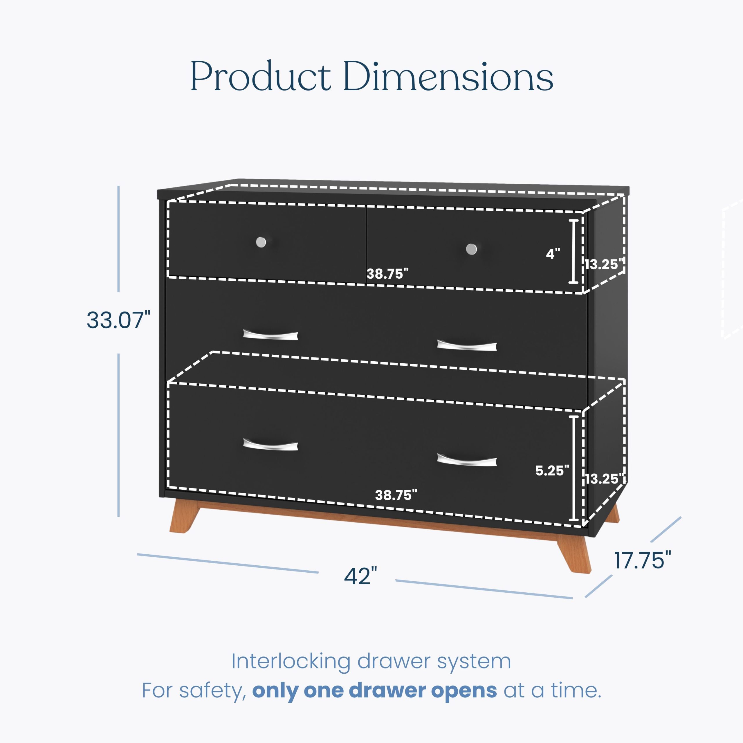 Soho 3-Drawer Dresser. Ebony - Image 3