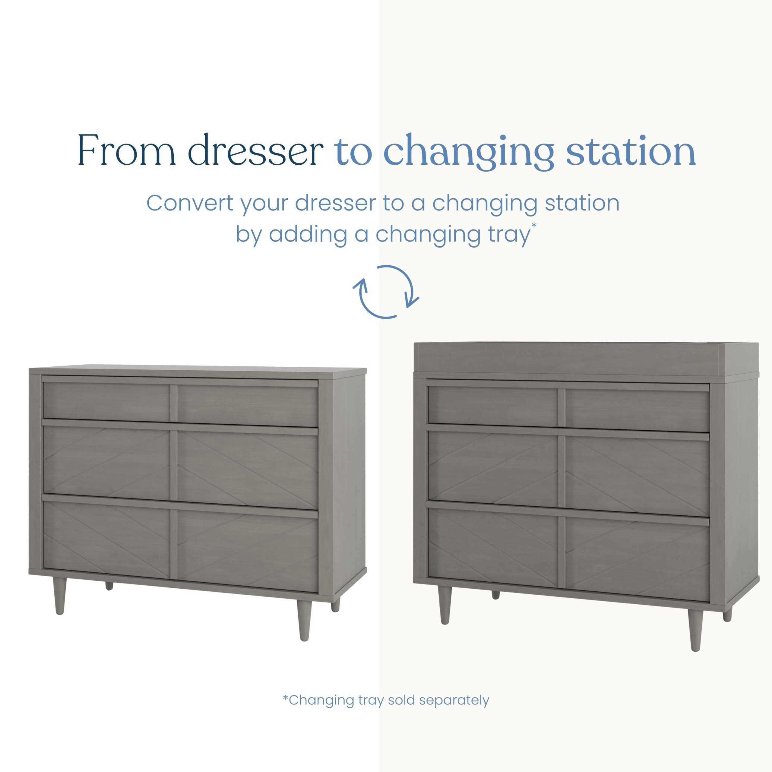 Surrey Hill 3 Drawer Dresser. Lunar Gray - Image 5