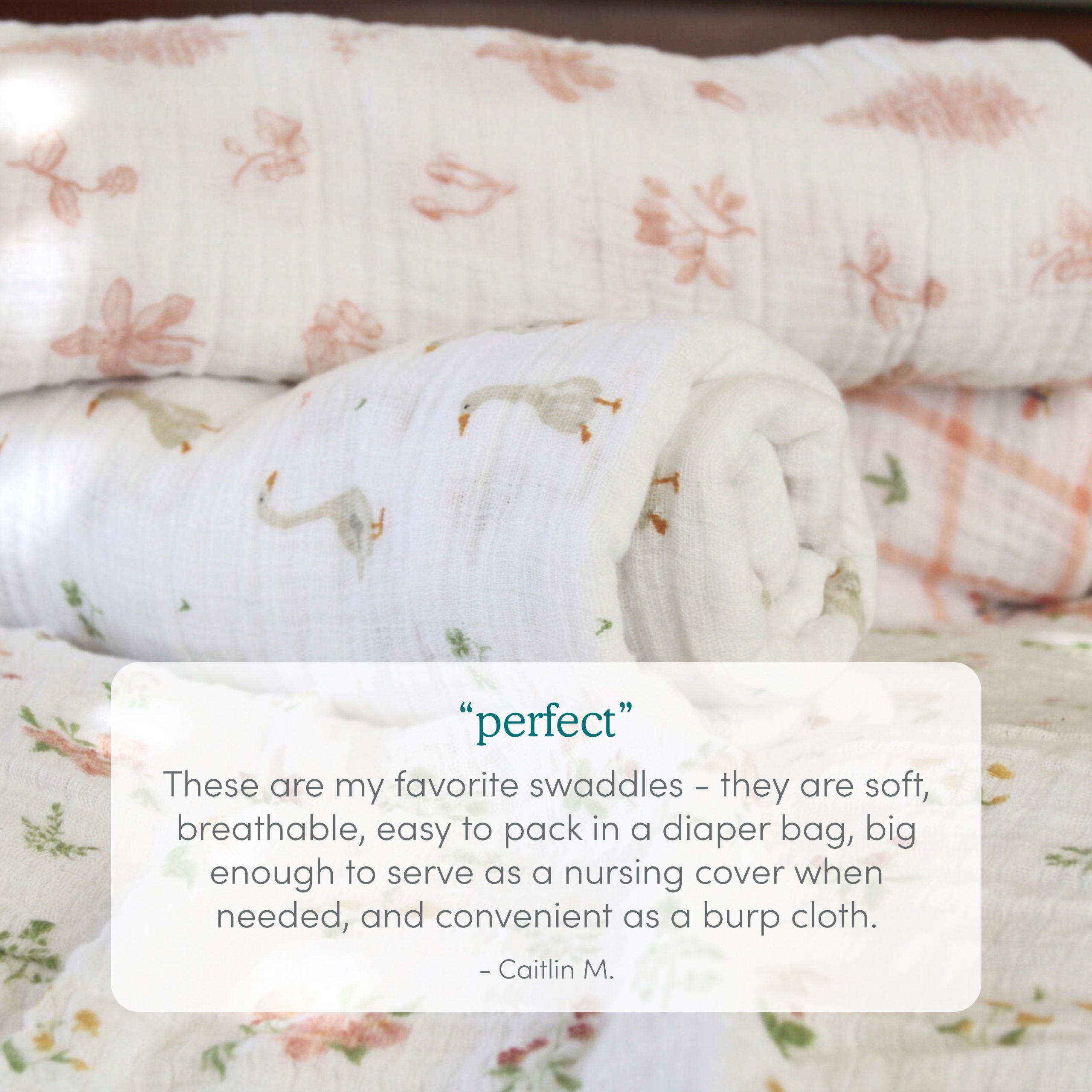 essentials cotton muslin swaddle blanket 2 pack - Image 5