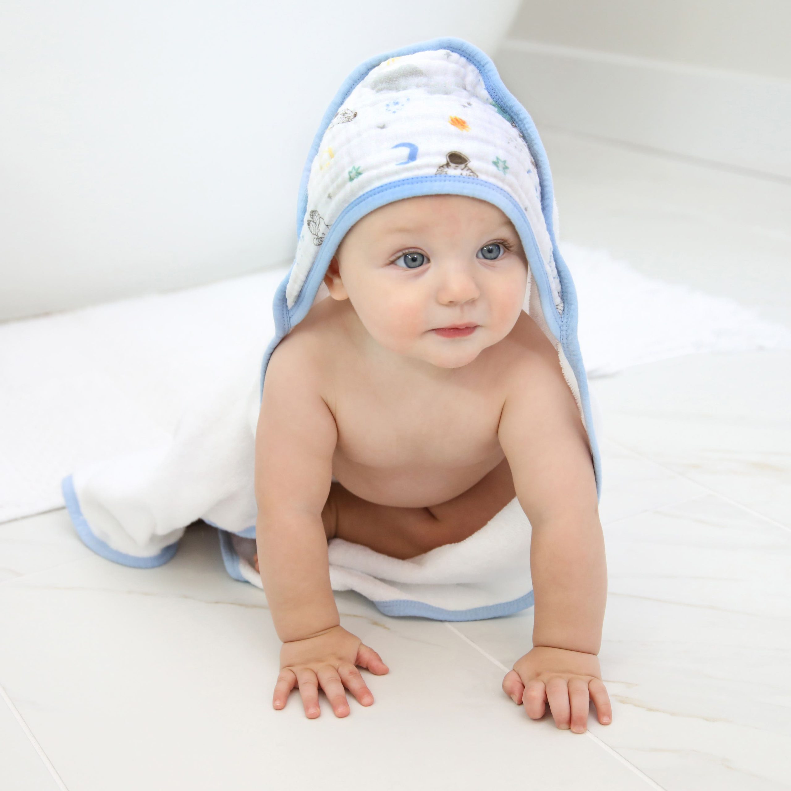essentials cotton muslin hooded towels 2 pack - Image 2
